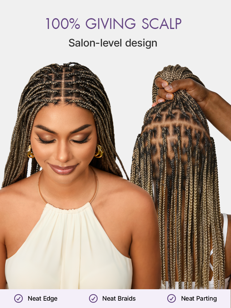 🔥Last Day: 58% Off🔥 Salon Braids HD Lace Knotless Wig ✨